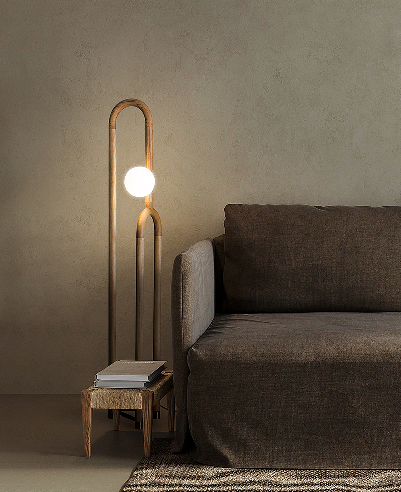 室内软装实木落地灯具