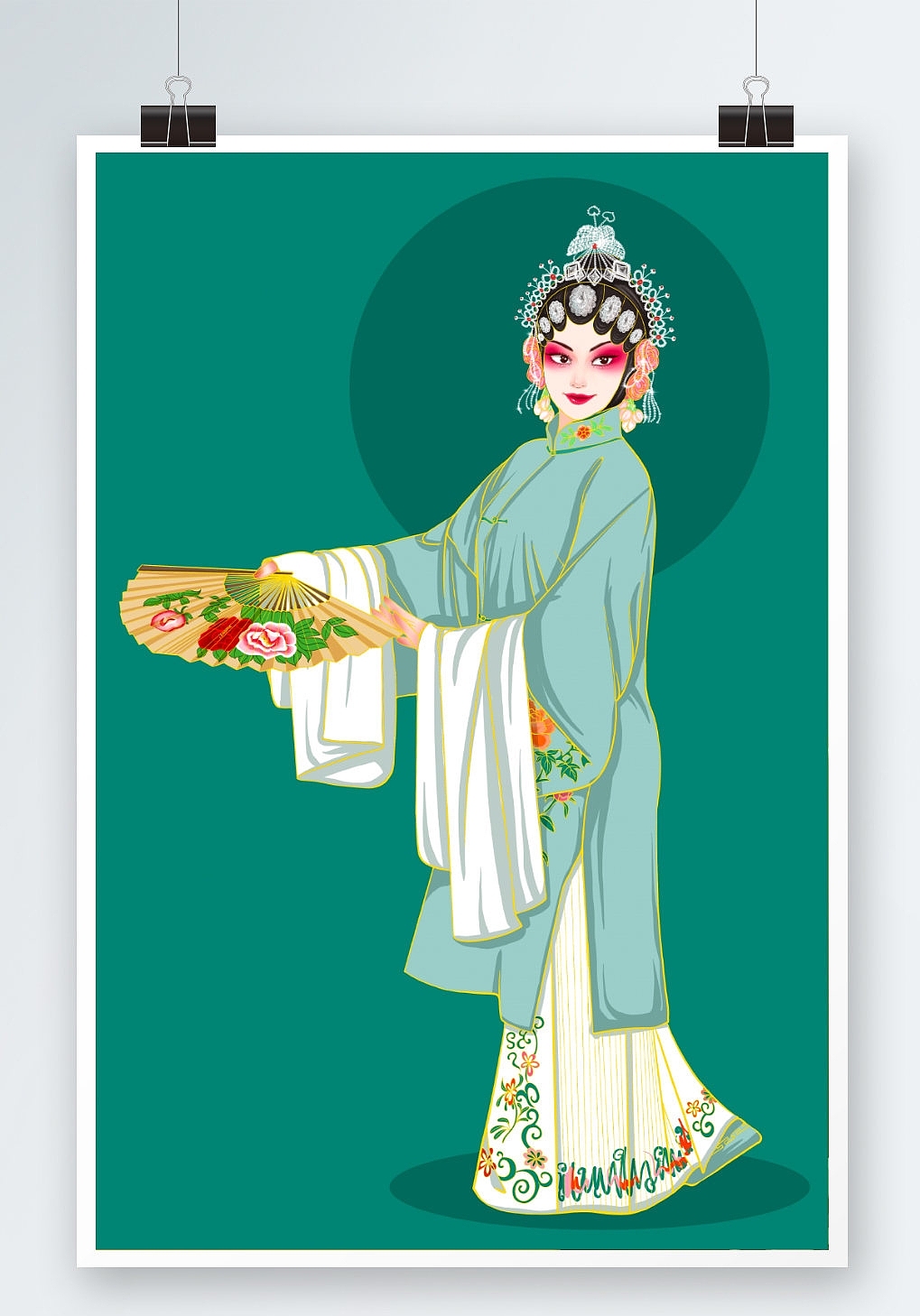 国潮京剧人物插画