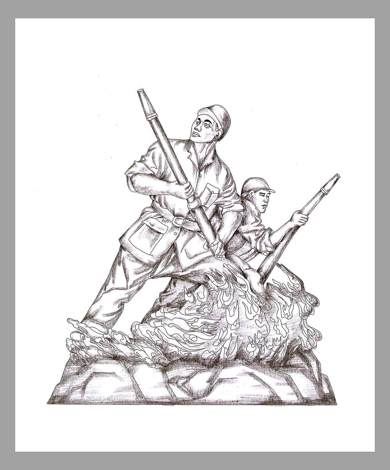 消防部队人物雕塑_雕塑_浮雕设计师-站酷zcool