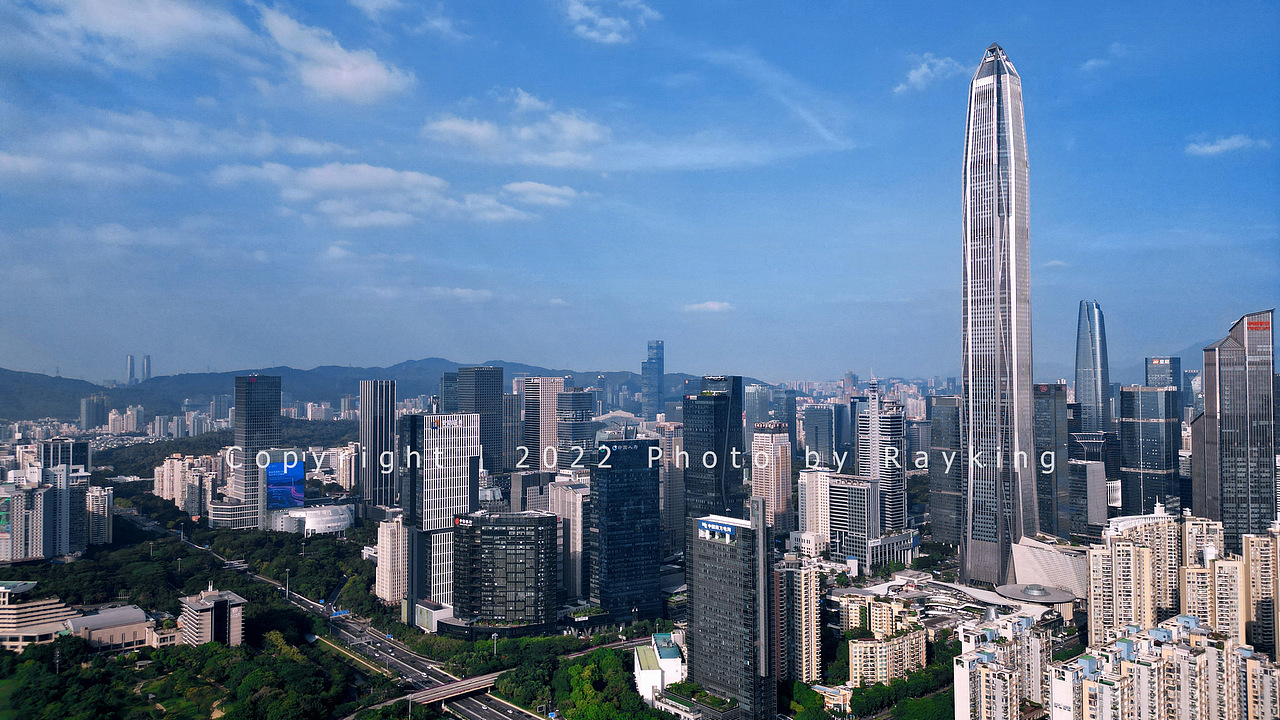 深圳福田CBD西南角的航拍