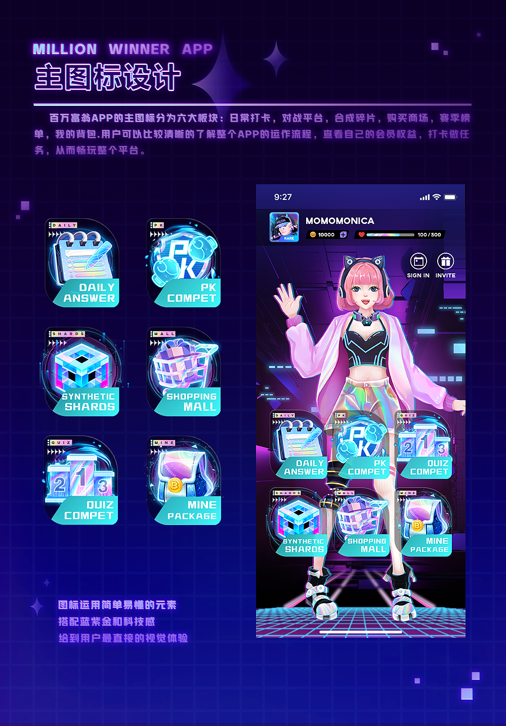 【百万赢家MILLION WINNER app】—NFT立绘图标设计
