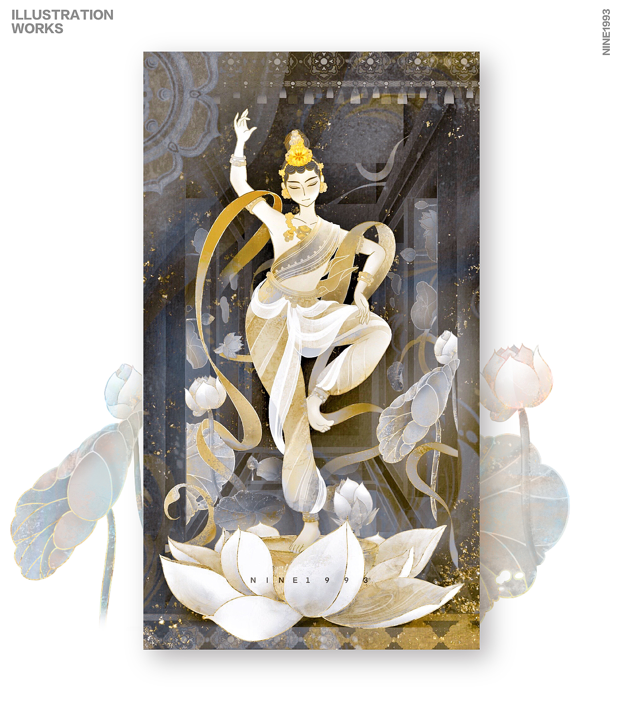 习作｜敦煌·伎乐飞天（图ZMjk4MTAzNzg4） - 创作习作 - 站酷设计师NINE1993原创素材 - 站酷ZCOOL