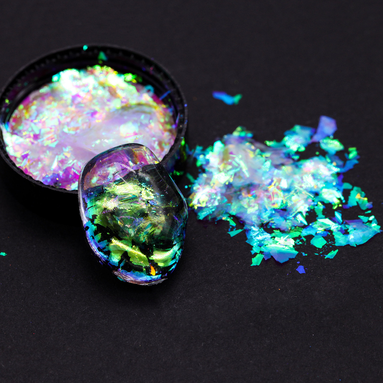 粗片极光变色龙彩妆渐变美妆美甲原料粉拍摄