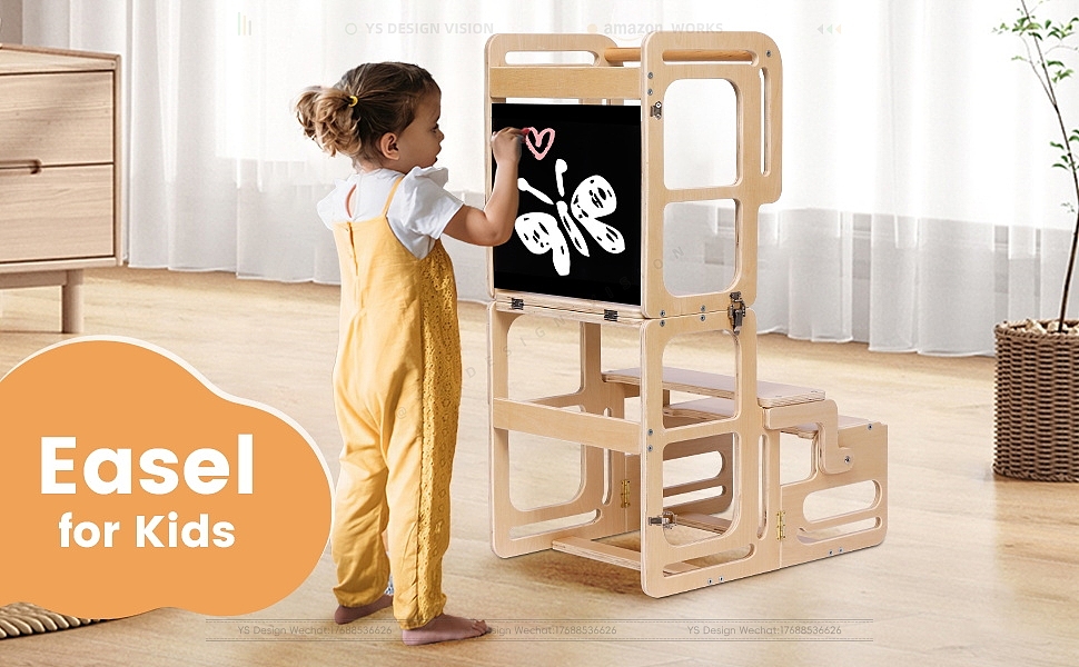 亚马逊儿童木椅主副图A+图片设计