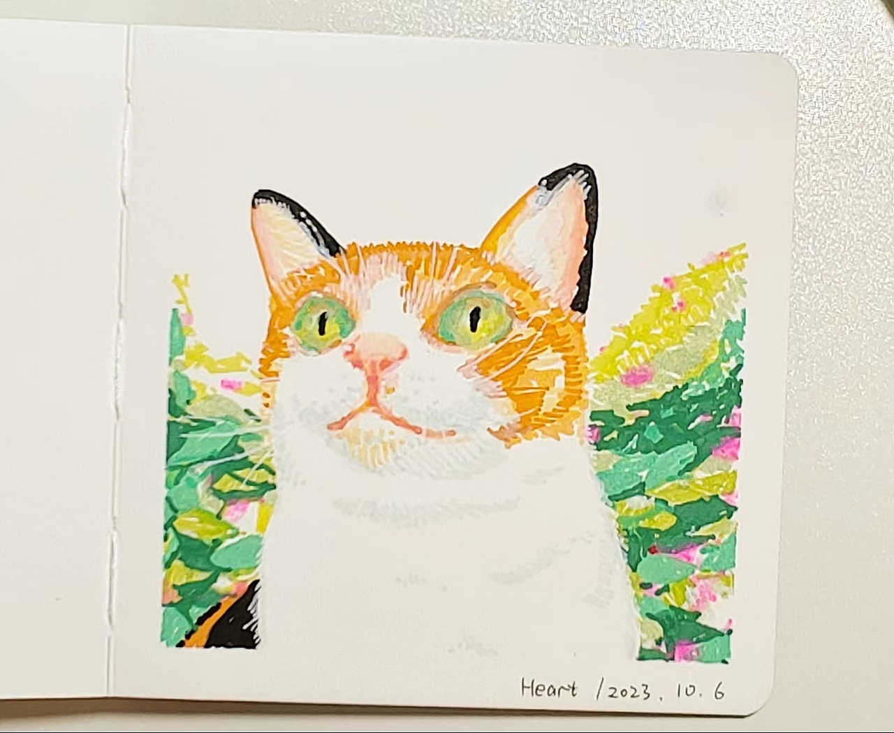 《向往的猫猫》丙烯马克笔手绘过程（图ZMzUyNDAxMjU2） - 艺术插画 - 站酷设计师三文鱼干原创素材 - 站酷ZCOOL