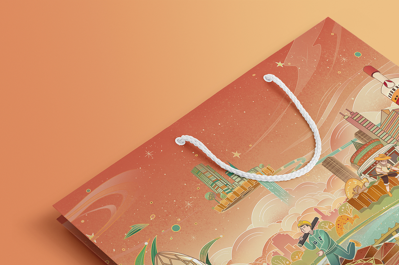 宜宾文旅 | 五一劳动节城市文创包装插画