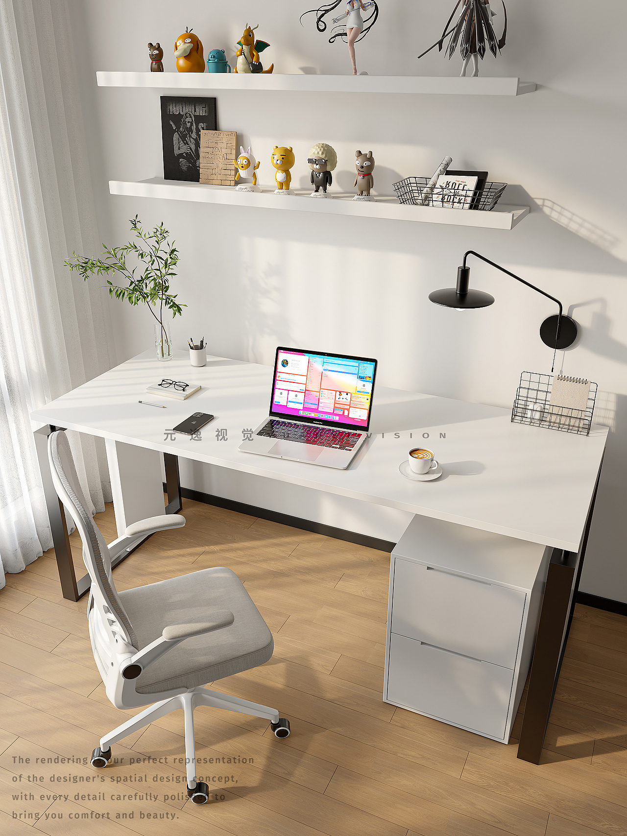 产品渲染丨电脑桌