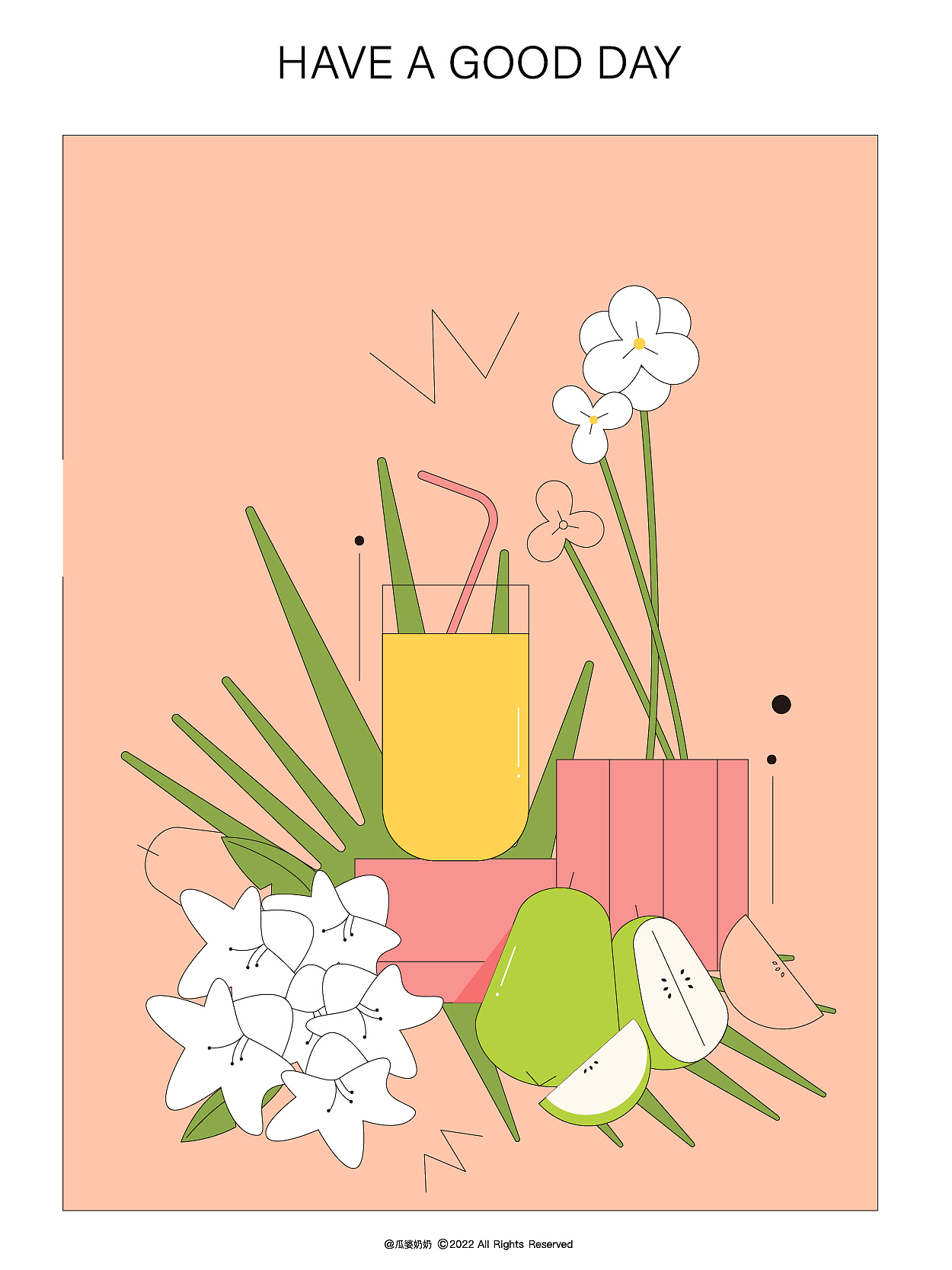 水果花卉系列插画～#创作加油站#（图ZMzEzMjg5NDcy） - 商业插画 - 站酷设计师瓜婆奶奶原创素材 - 站酷ZCOOL