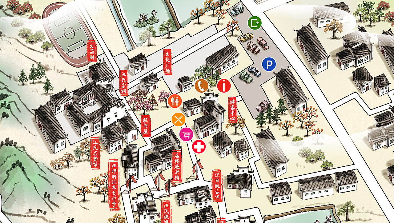 手绘中国风旅游地图（五）（图ZMzQ2MzkzMDMy） - 商业插画 - 站酷设计师欧梅原创素材 - 站酷ZCOOL