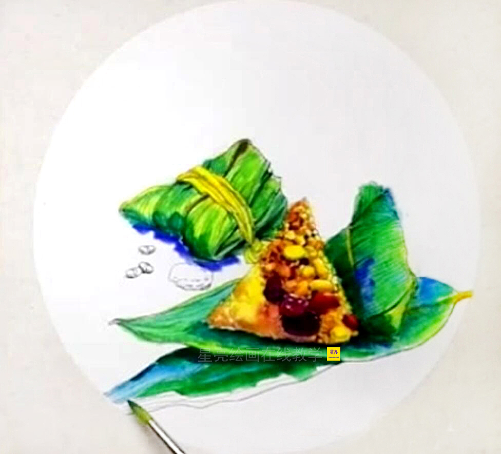 端午节线描粽子绘画