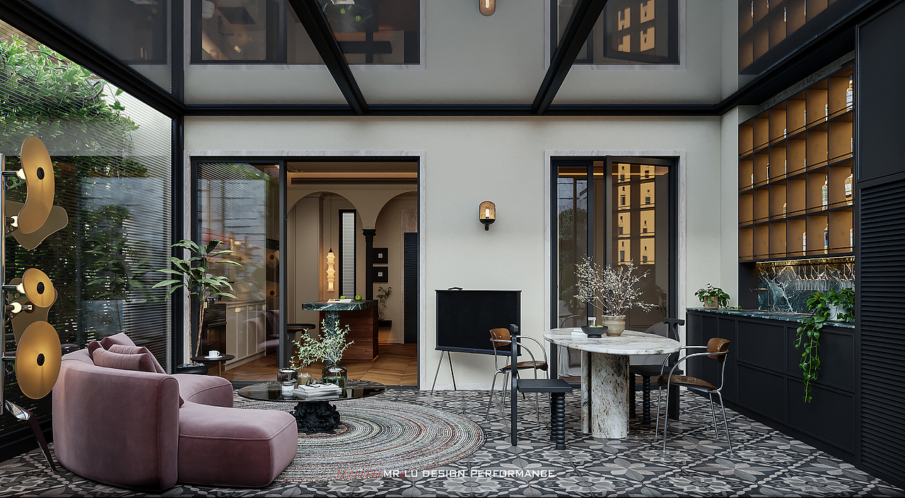 40㎡现代复古风格效果图表现