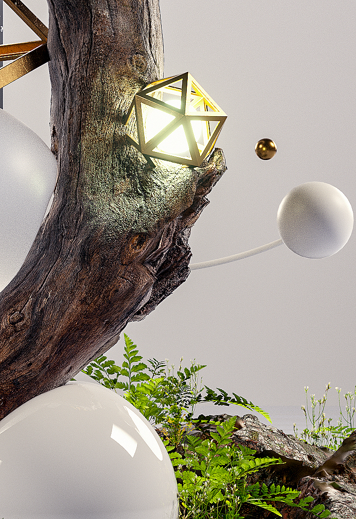 三维场景渲染材质 创意场景搭建C4D渲染