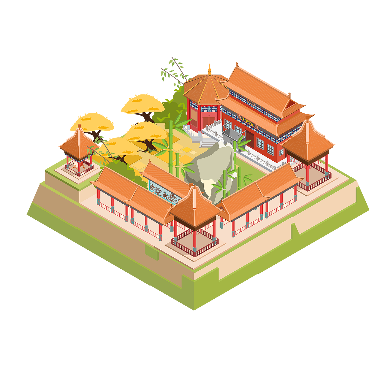 矢量地图立体建筑摘取部分景点（图ZMzA5ODE3OTA4） - 宣传物料 - 站酷设计师狗哥初一原创素材 - 站酷ZCOOL