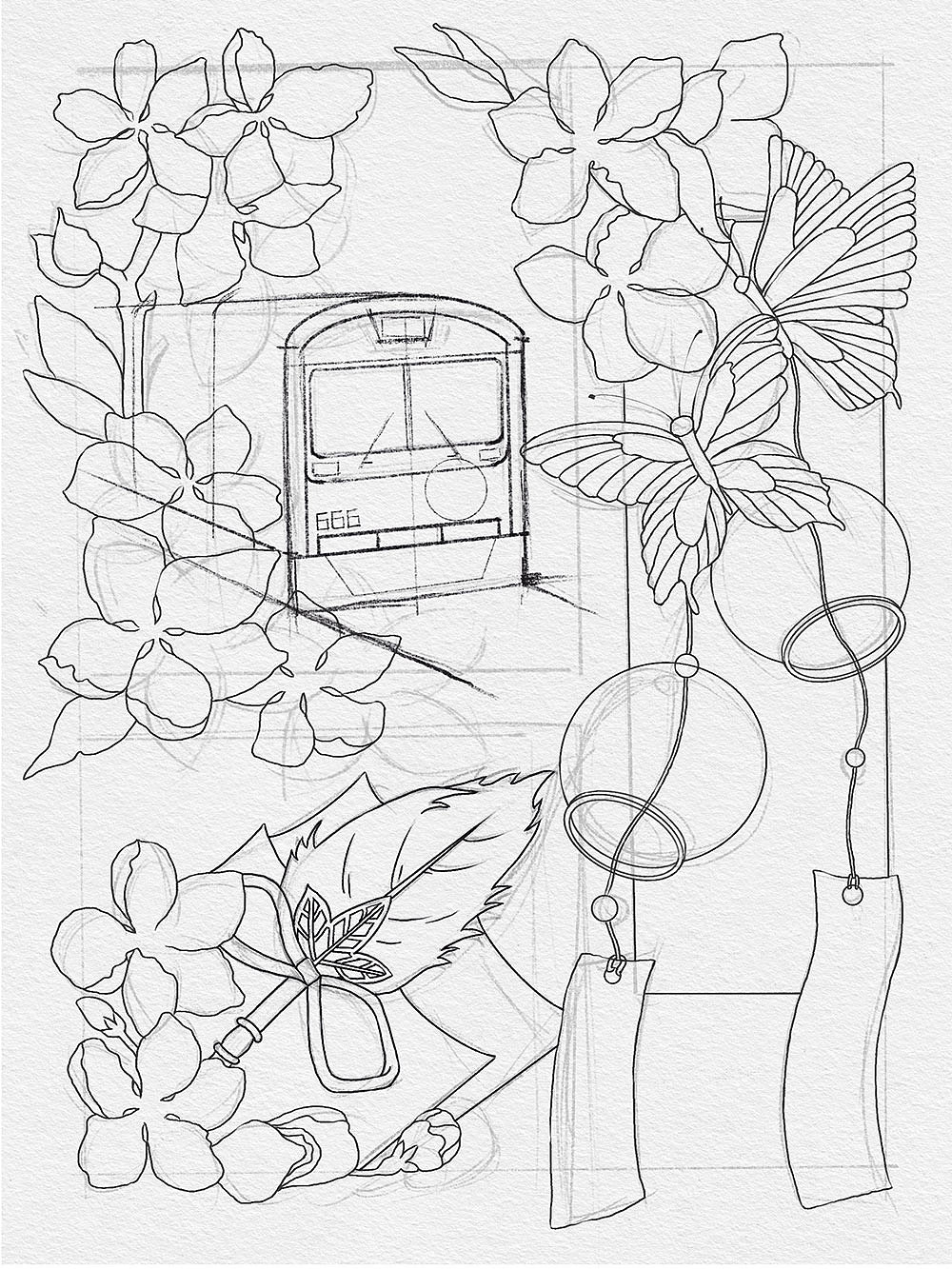 iPad水彩分镜-开往春天的列车（图ZMzMwOTYxODk2） - 创作习作 - 站酷设计师Maggie_爱洛原创素材 - 站酷ZCOOL