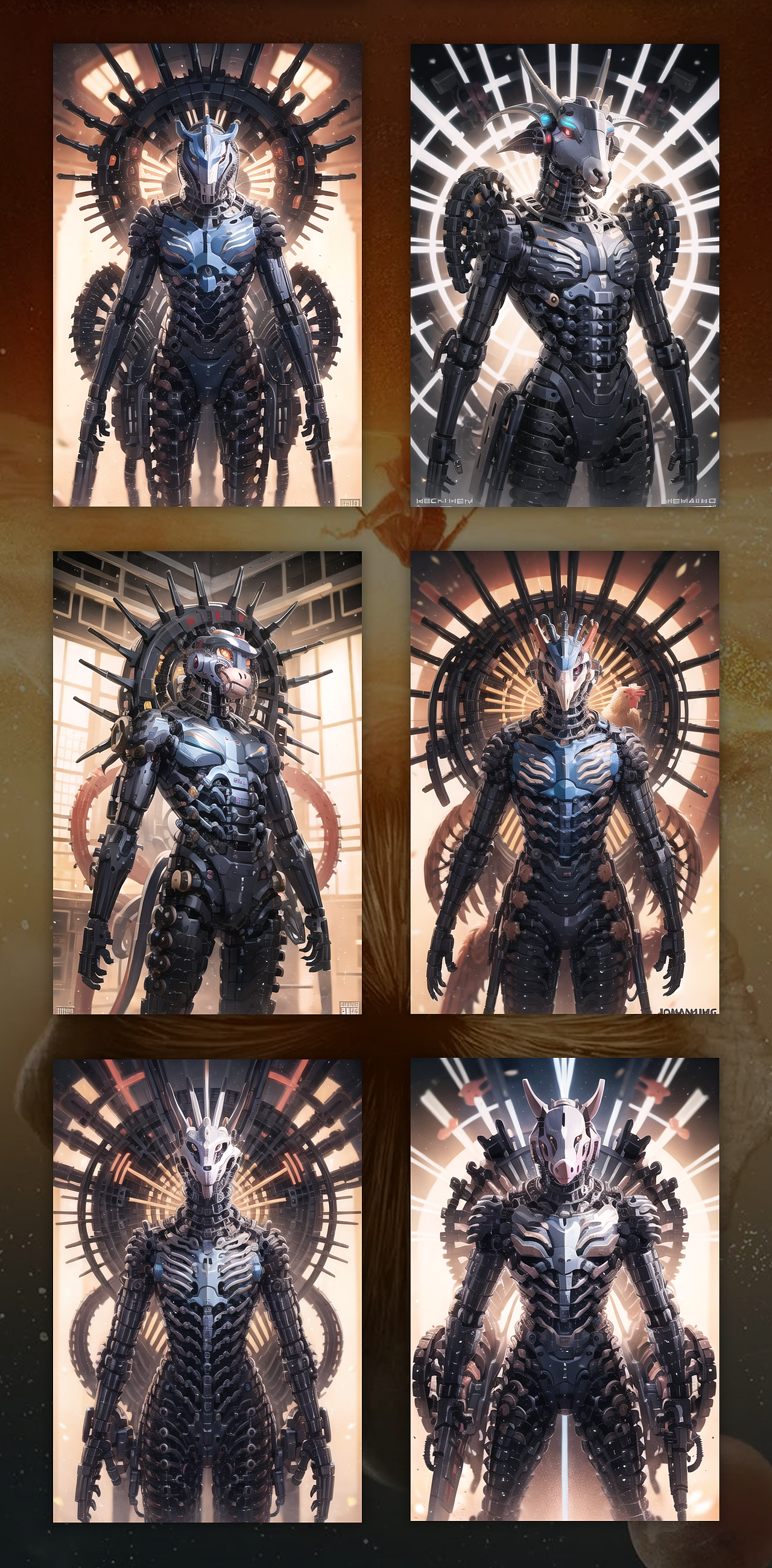 AI生成的几种不同风格十二生肖