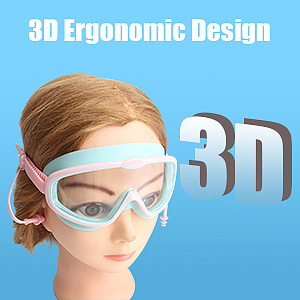  2件儿童大框泳镜套装