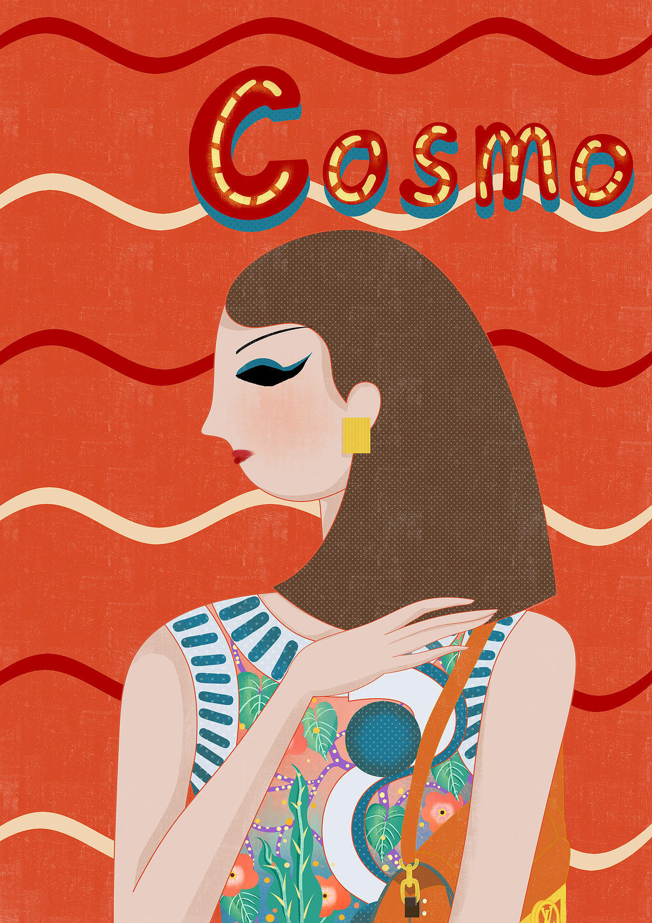 装饰性品牌插画自信与时尚