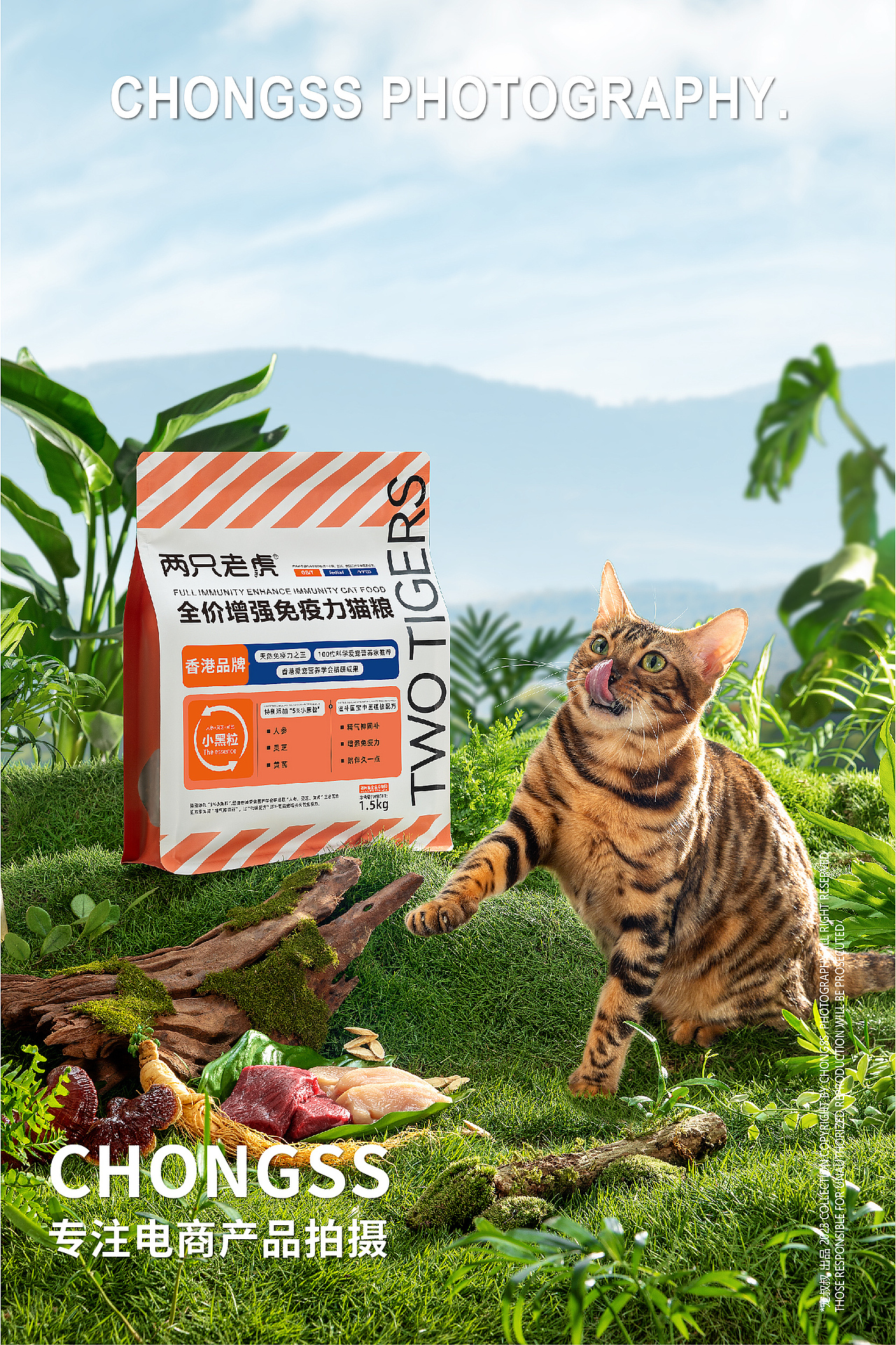 宠物猫粮 | 两只老虎 | 电商图片 | 宠叔叔传媒（图ZMzQ5MDI4NTQw） - 产品摄影 - 站酷设计师宠叔叔传媒原创素材 - 站酷ZCOOL