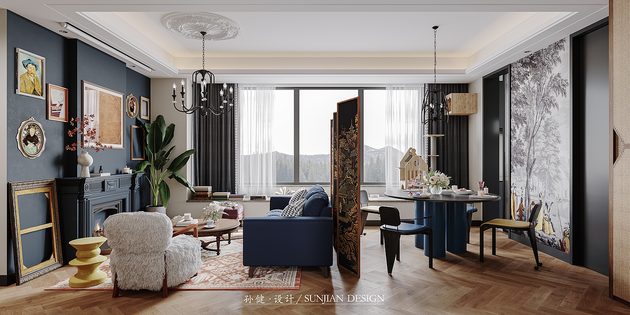 复古风（图ZMzExNzI2NjMy） - 家装设计 - 站酷设计师金该效果图官方账原创素材 - 站酷ZCOOL