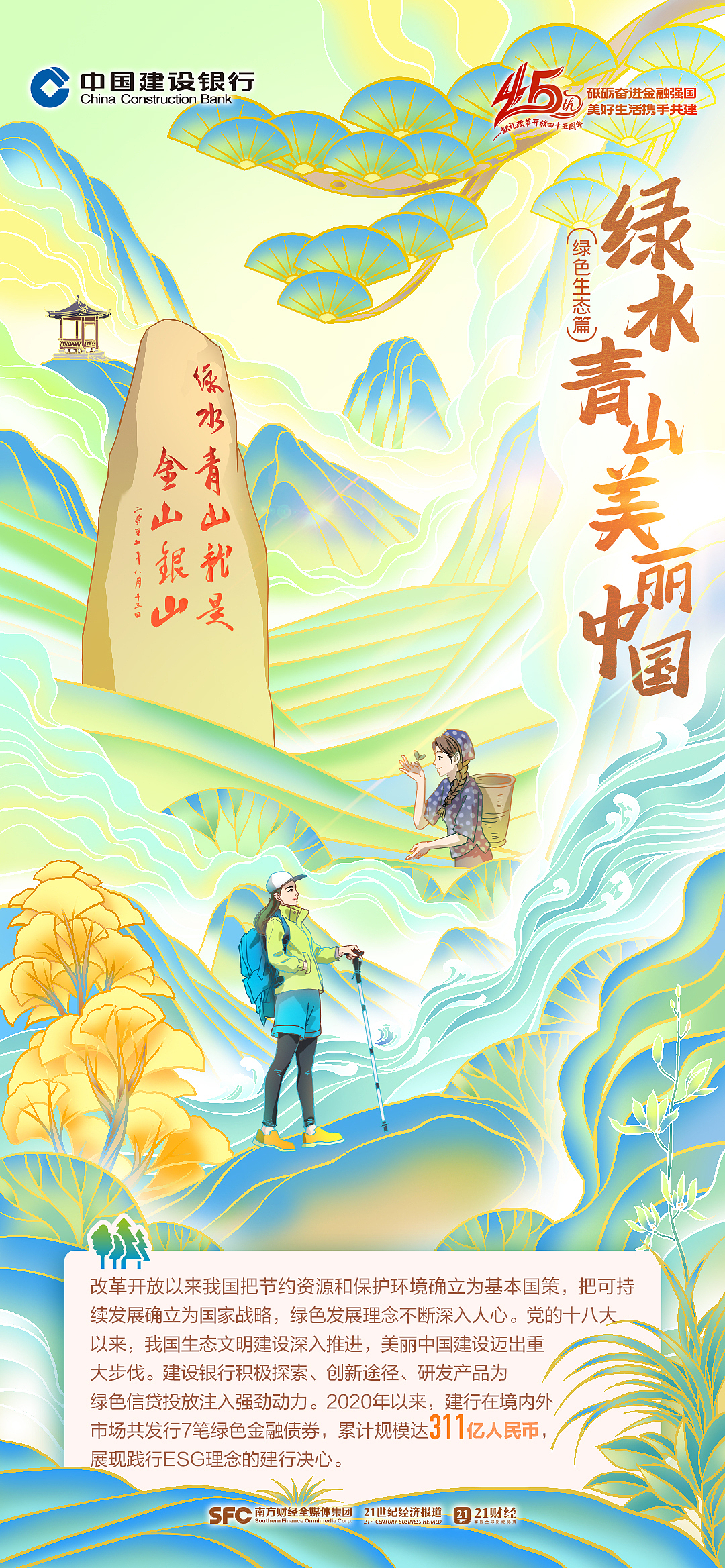 改革开放献礼海报X建设银行X南方财经（图ZMzU4OTI3MDA0） - 商业插画 - 站酷设计师吉里原创素材 - 站酷ZCOOL