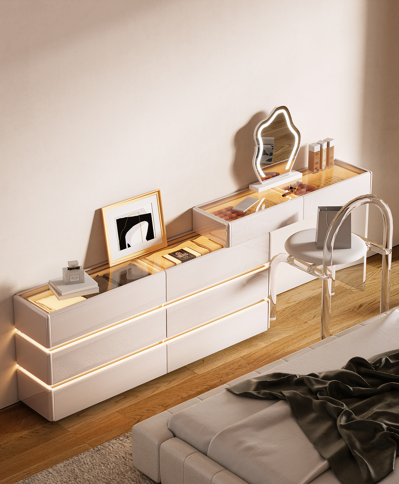 梳妆台产品渲染