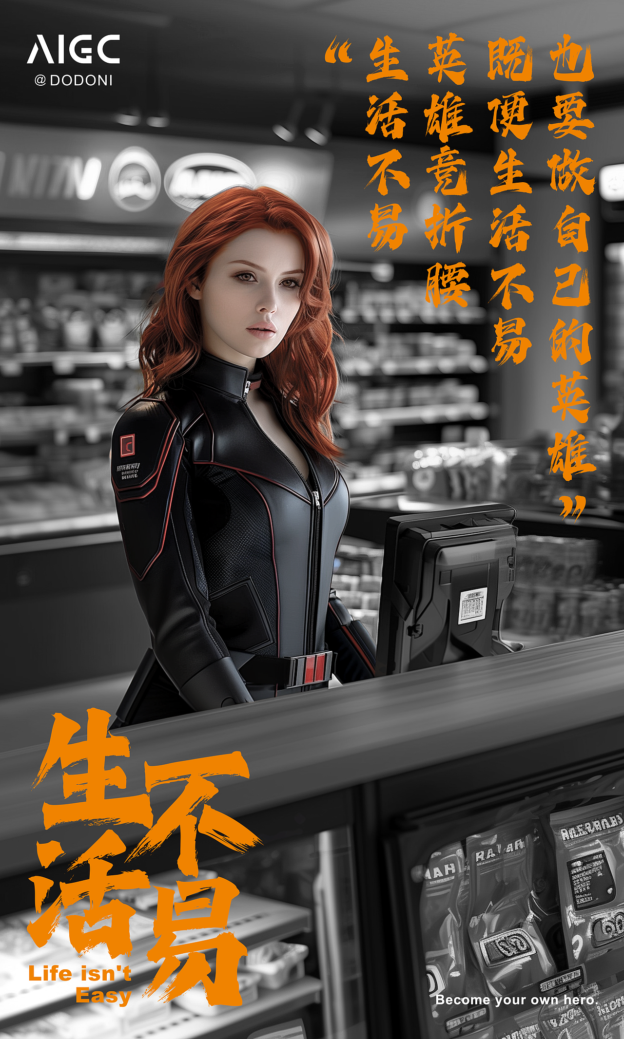 AIGC-《生活不易》创意海报创作（图ZMzY0ODQ0MDE2） - AI作品 - 站酷设计师设计师DODONI原创素材 - 站酷ZCOOL