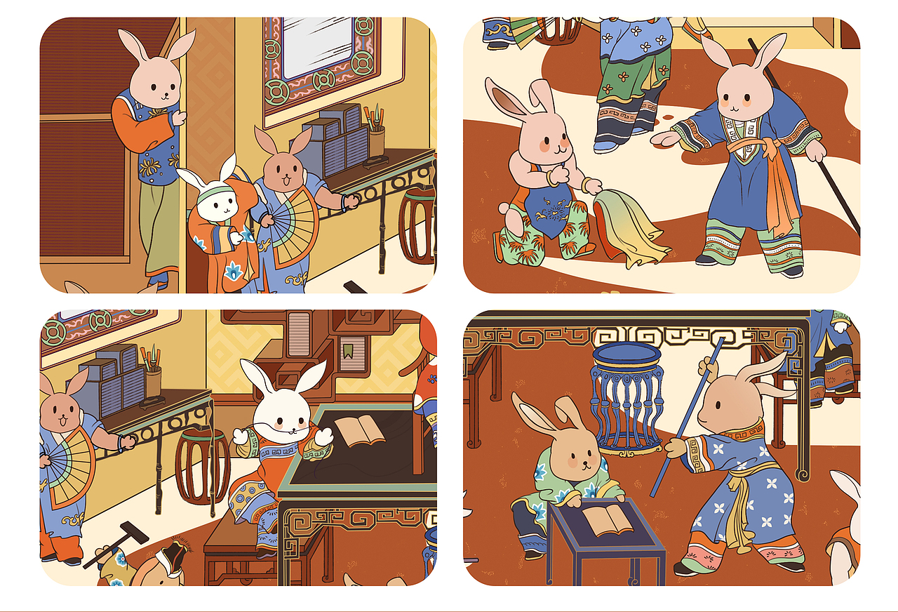 礼盒包装-顽兔闹学堂（图ZMzAxMjc5Njgw） - 商业插画 - 站酷设计师葛33原创素材 - 站酷ZCOOL