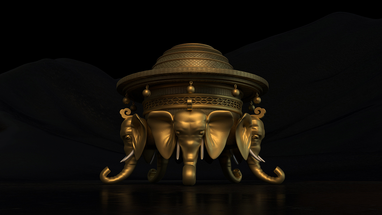 C4D三维模型——五福临门（图ZMzE0NzQ0MTU2） - 场景 - 站酷设计师墨夫子原创素材 - 站酷ZCOOL