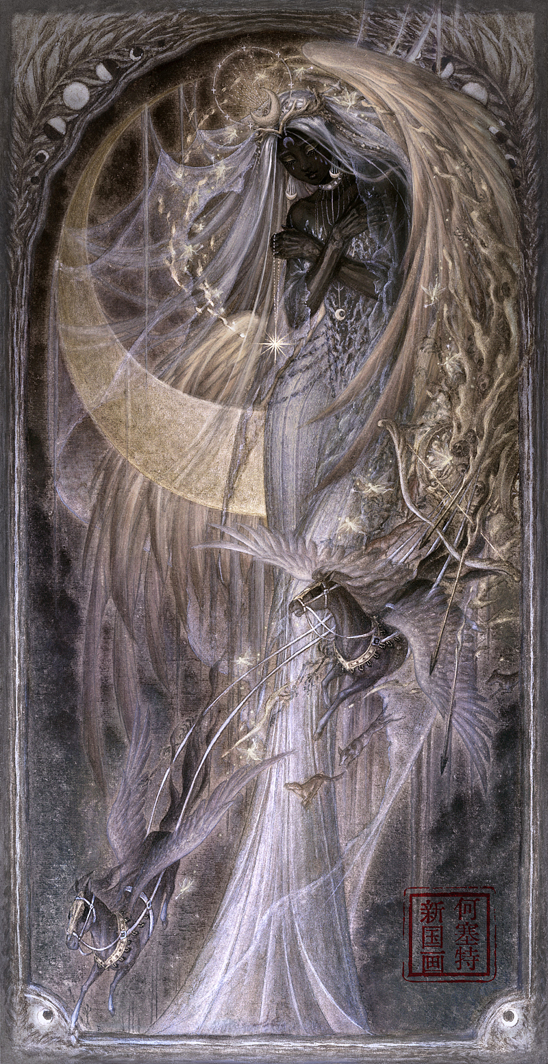 新国画|《日神 月神》手绘古典油画风希腊神话艺术创作（图ZMzcwNTk3NTUy） - 艺术插画 - 站酷设计师何塞特Herset原创素材 - 站酷ZCOOL