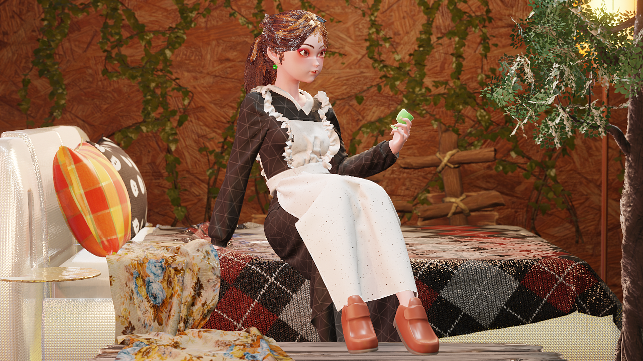 Blender || 女仆少女 在线诱惑（图ZMzU4NTc0ODMy） - 动画/影视 - 站酷设计师桃花小晚子原创素材 - 站酷ZCOOL