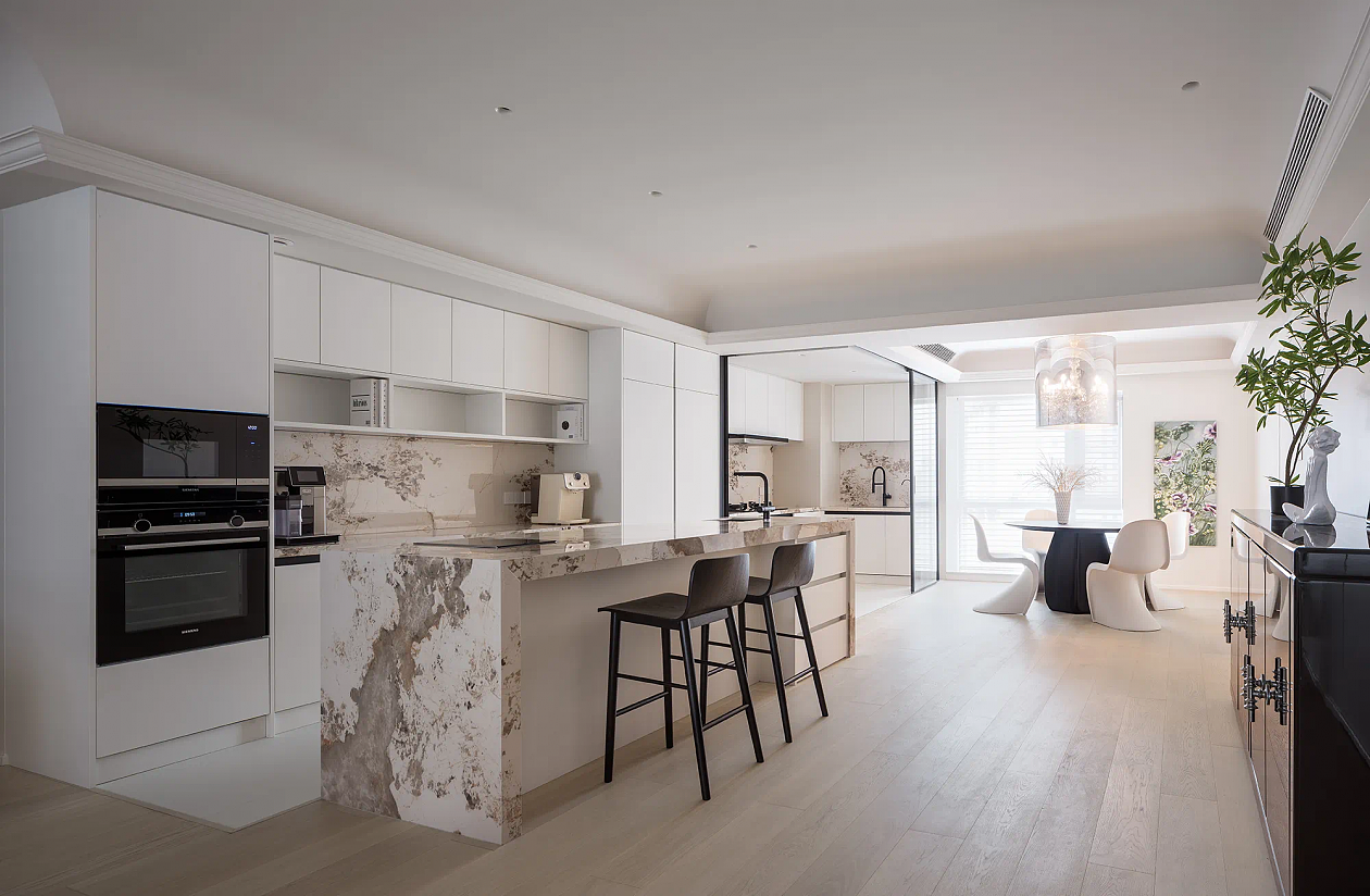 现代极简客餐厅效果图表现