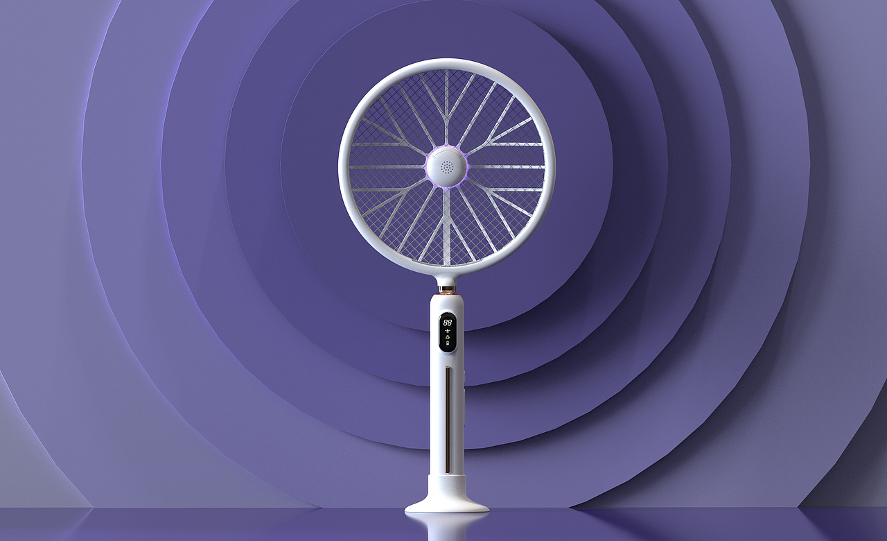 三人一物工业设计-臻邦智能多功能电蚊拍