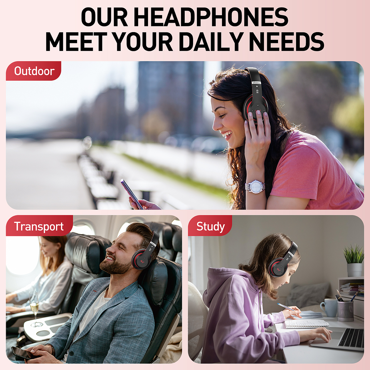 蓝牙耳机头戴耳机产品建模渲染亚马逊主图设计美工