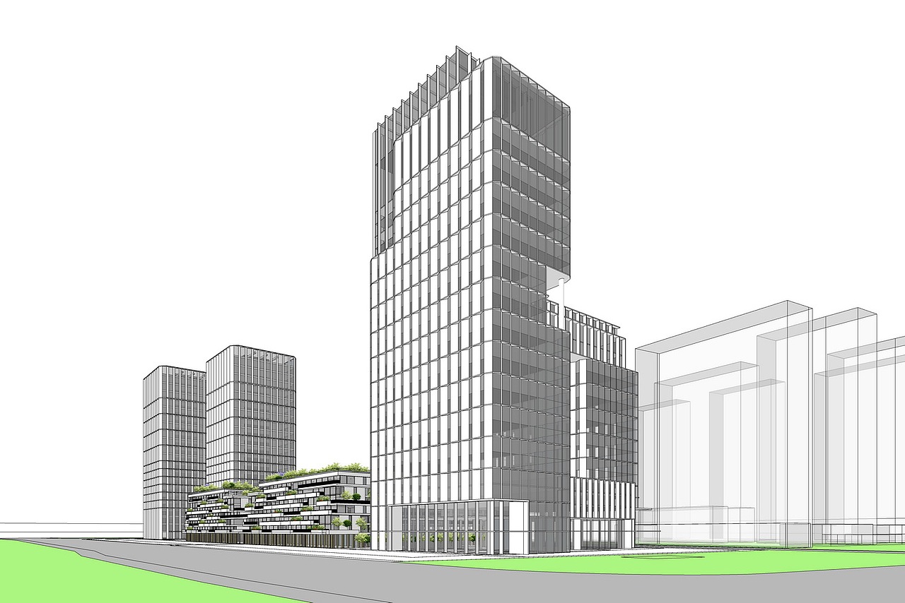 现代酒店+商业SU模型下载