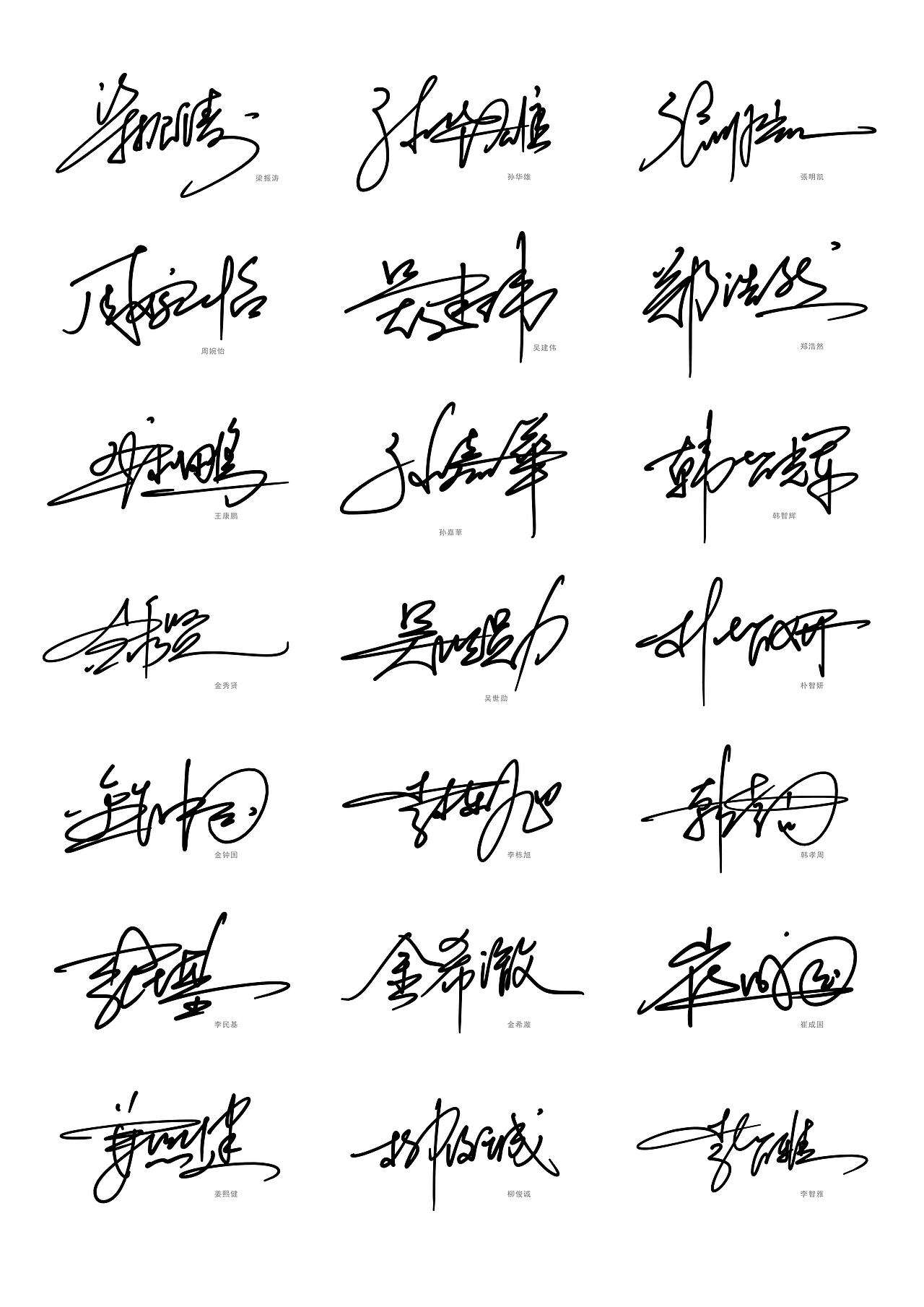 几百个签名设计案例丨看看有没有你的姓的签名写法呢?