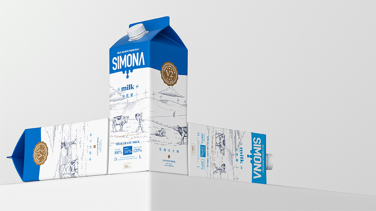 SIMONA 云南巴氏牛奶品牌打造（图ZMzI2NDExNDY0） - 品牌 - 站酷设计师7N云迹南寻原创素材 - 站酷ZCOOL