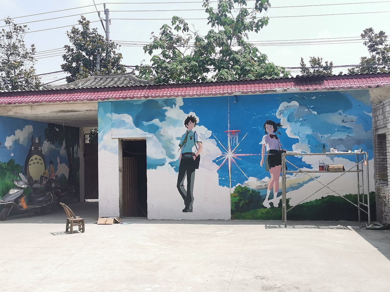 墙绘《你的名字》 《龙猫》（图ZMzE3OTk4OTYw） - 绘画 - 站酷设计师我的晚礼服原创素材 - 站酷ZCOOL