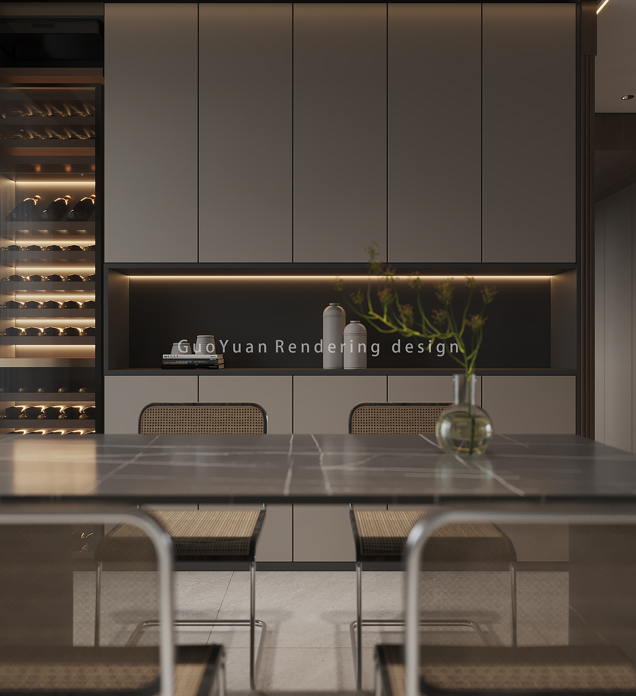 宁静的现代客餐厅