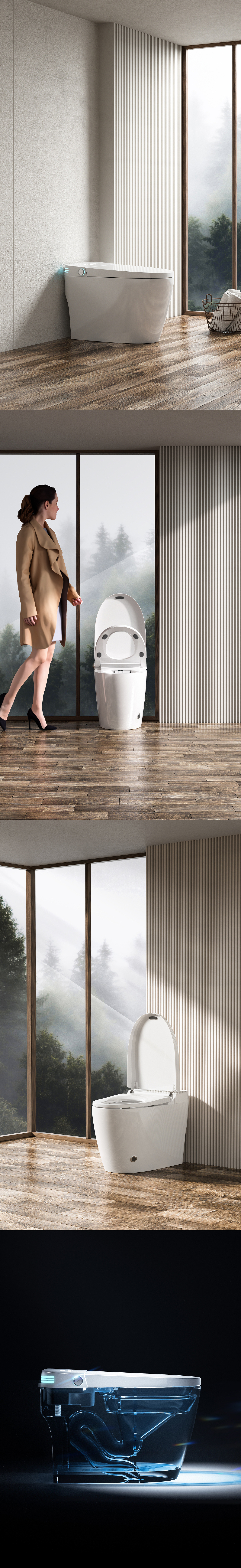 智能马桶产品渲染