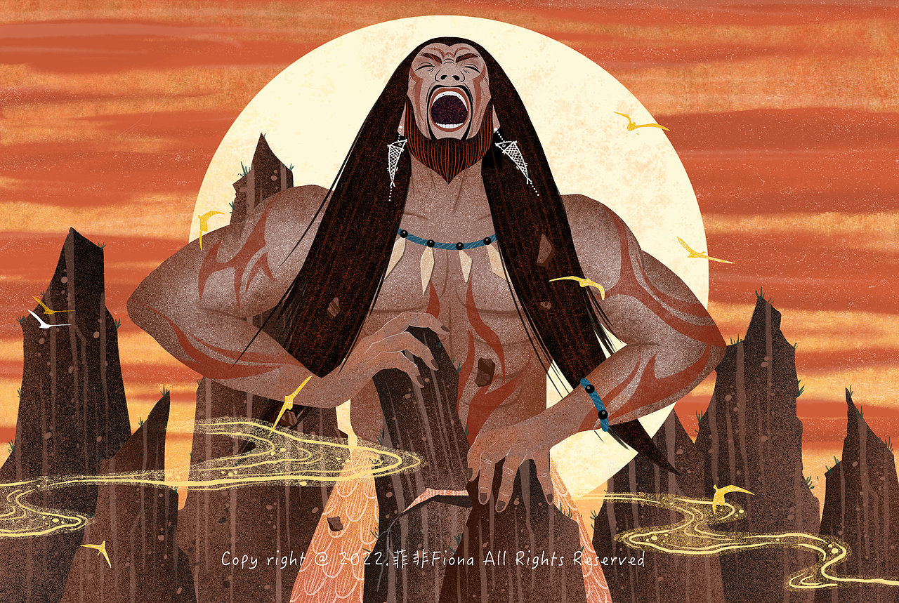 黄河传说故事（图ZMzA1ODU4NzY0） - 商业插画 - 站酷设计师菲非Fiona原创素材 - 站酷ZCOOL