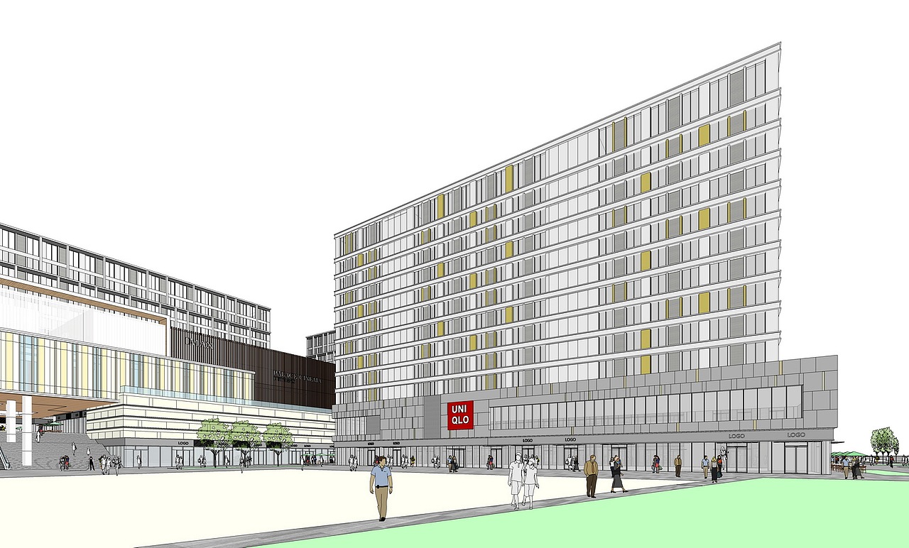 北京丽春湖酒店公寓综合体SU模型下载