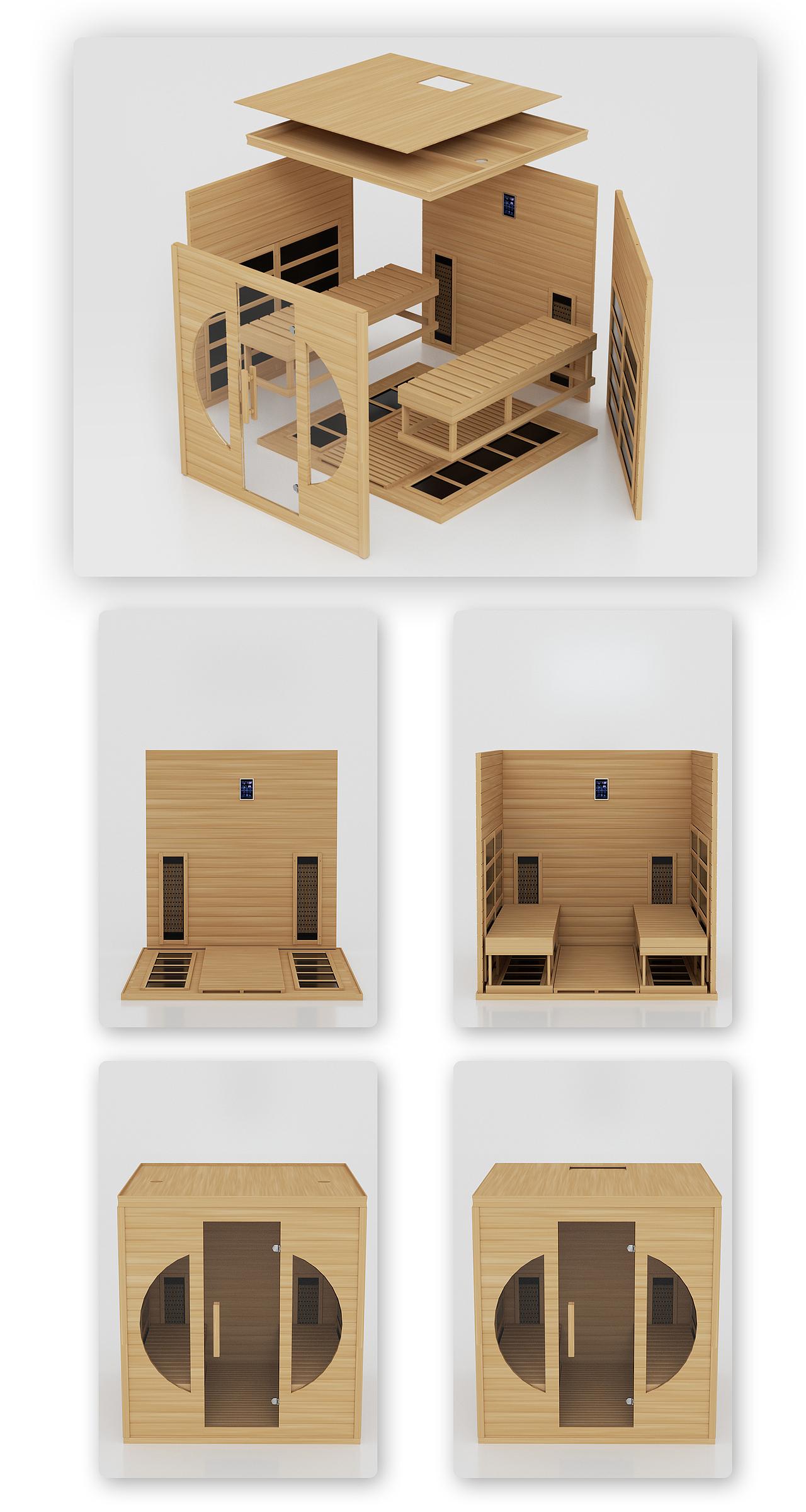 桑拿房展示：安装图、爆炸图（图ZMzY4MDMzNjMy） - 其他平面 - 站酷设计师腾远祖师爷原创素材 - 站酷ZCOOL