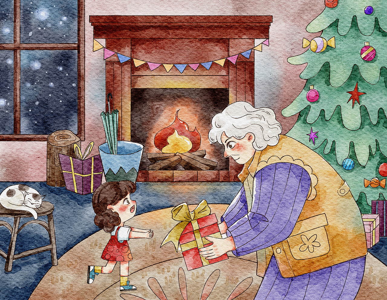 圣誕節(jié)的禮物（圖ZMzU3MDU2MzI0） - 商業(yè)插畫 - 站酷設(shè)計師一顆大西瓜yo原創(chuàng)素材 - 站酷ZCOOL