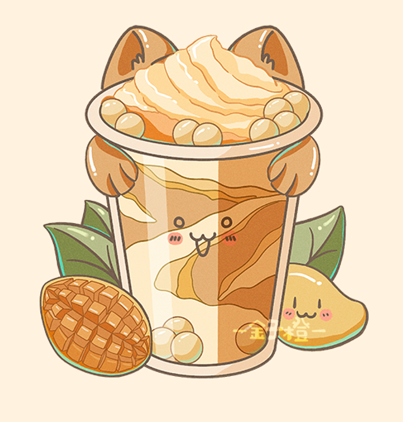 夏日冰爽果茶喵喵茶（图ZMzQ3OTk1Nzk2） - 商业插画 - 站酷设计师金子橙原创素材 - 站酷ZCOOL