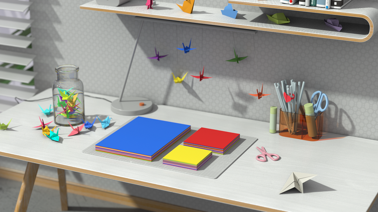 儿童彩色剪纸产品动画