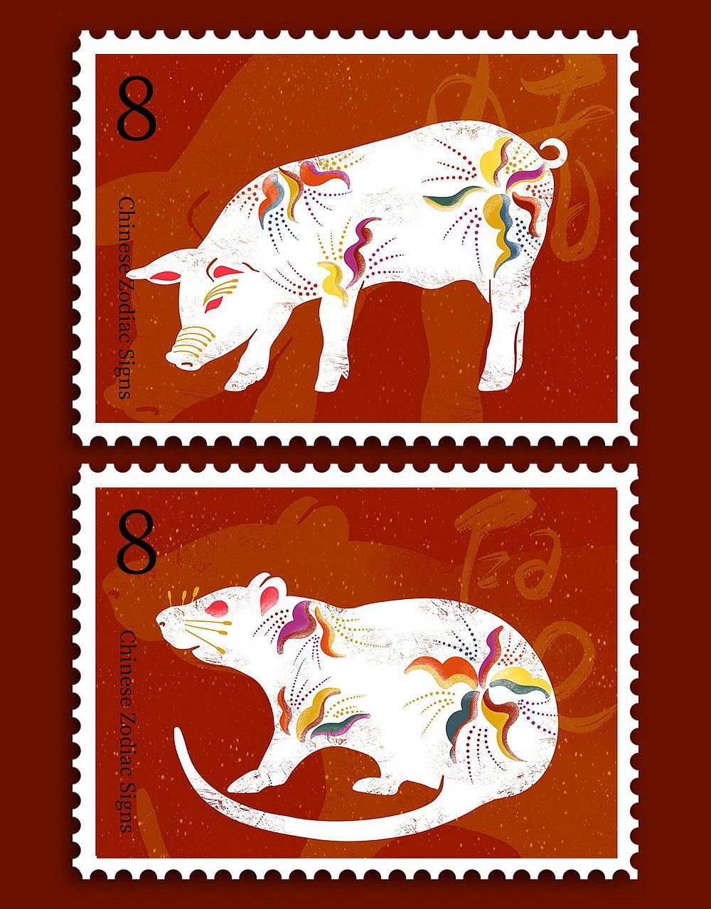 十二生肖肌理國風(fēng)紋樣插畫（下）雞狗豬鼠?；ⅲ▓DZMzI2MDAzOTI0） - 創(chuàng)作習(xí)作 - 站酷設(shè)計師視覺知原創(chuàng)素材 - 站酷ZCOOL