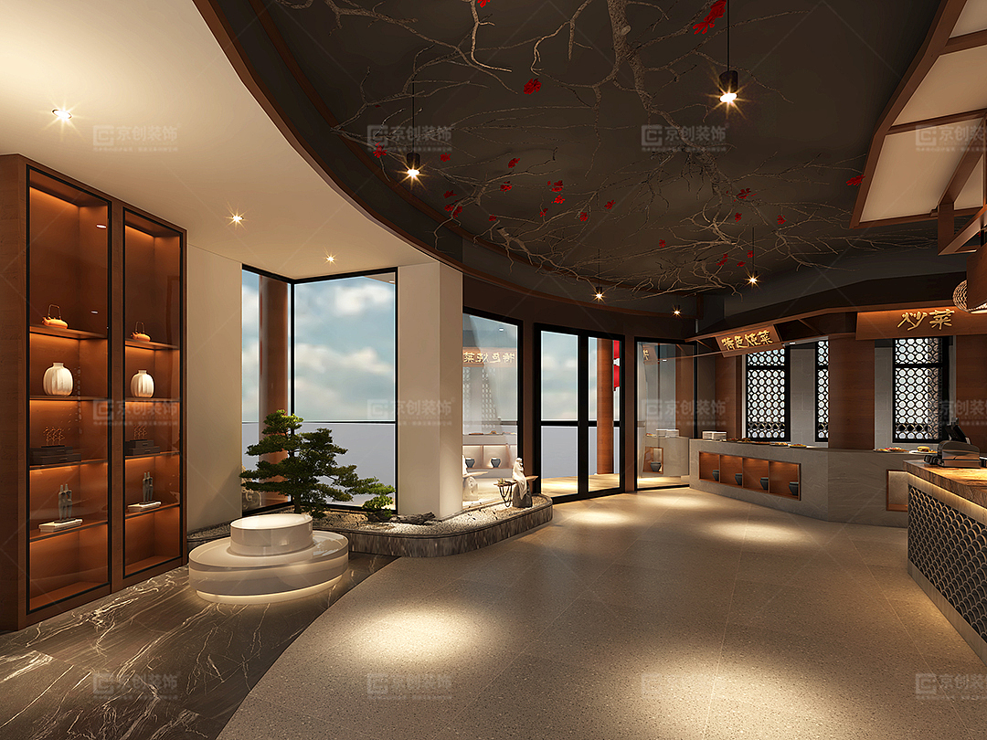 鄭州品味信陽中餐廳設(shè)計|京創(chuàng)裝飾作品（圖ZMzA2NzMxMzU2） - 酒店餐飲設(shè)計 - 站酷設(shè)計師京創(chuàng)商業(yè)空間設(shè)計原創(chuàng)素材 - 站酷ZCOOL