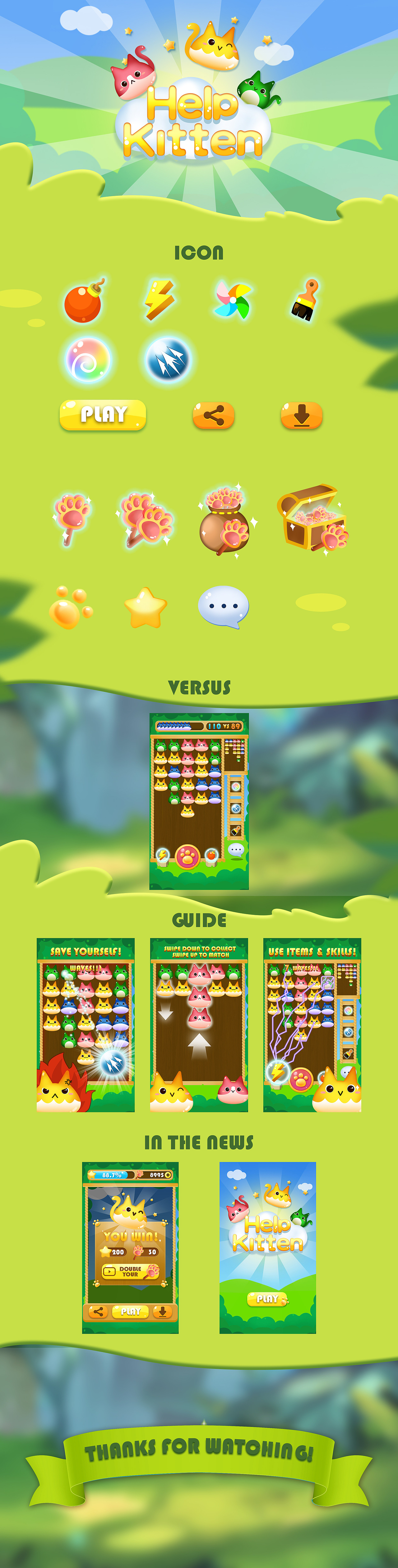HELP KITTEN消消乐游戏UI设计总结