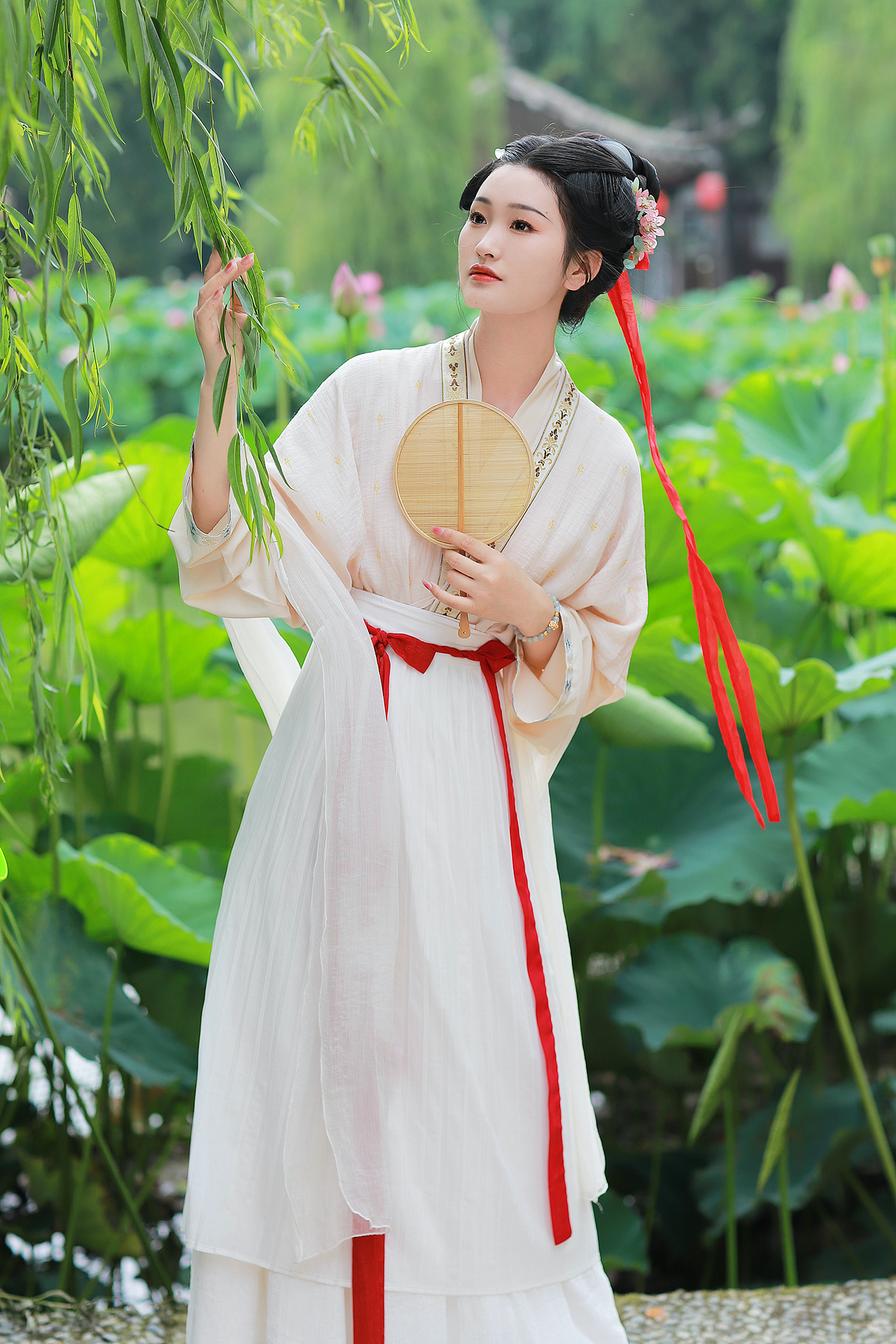 客|夏日荷花宋制复原汉服