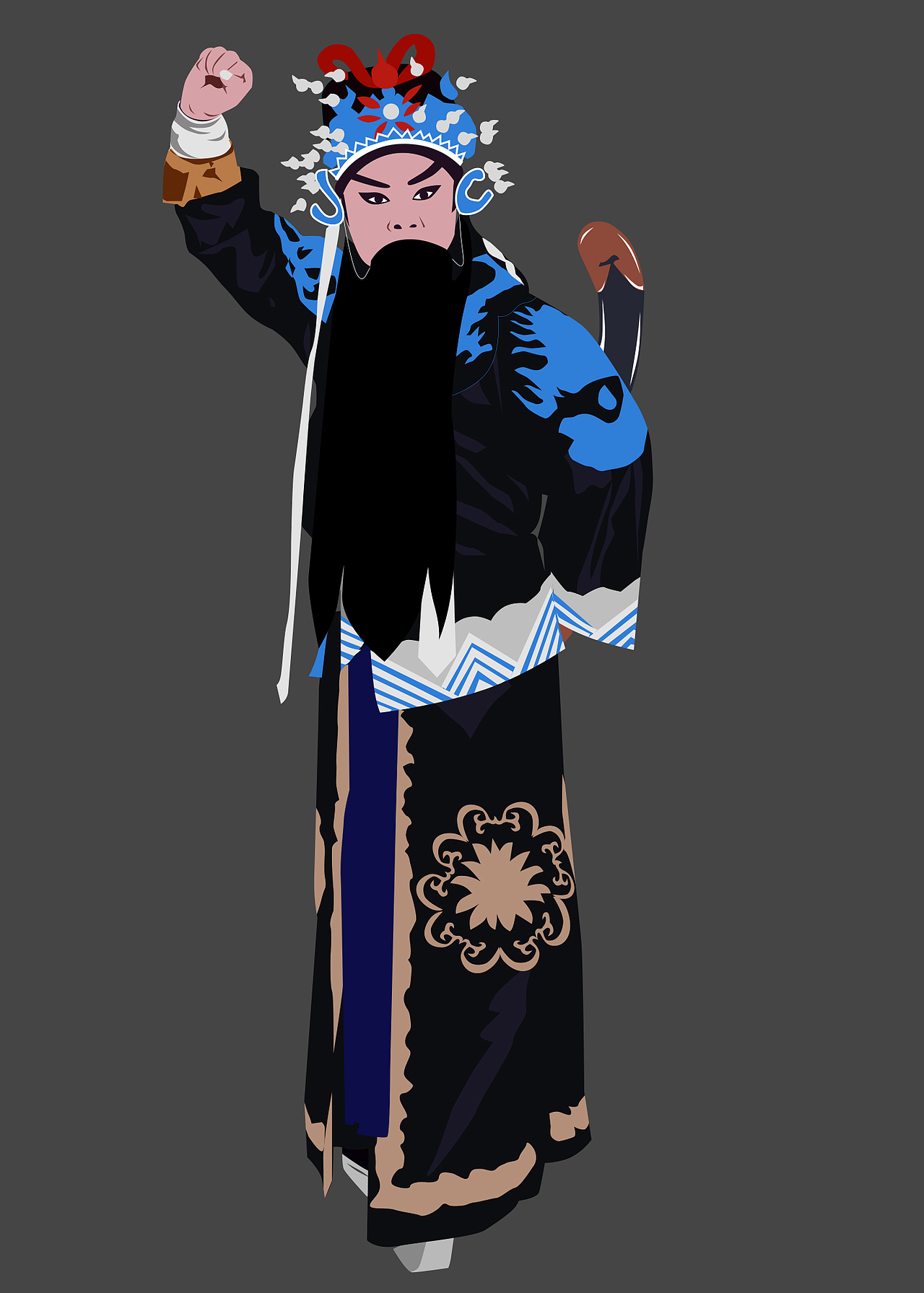 秦腔戏曲人物插画——《铡美案》(韩琦)